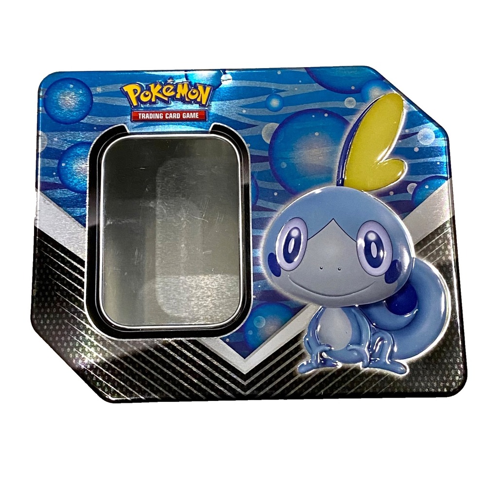 Pokémon Tin Sobble & Grookey Trading Card Game Storage Box Blue Metal Case Only